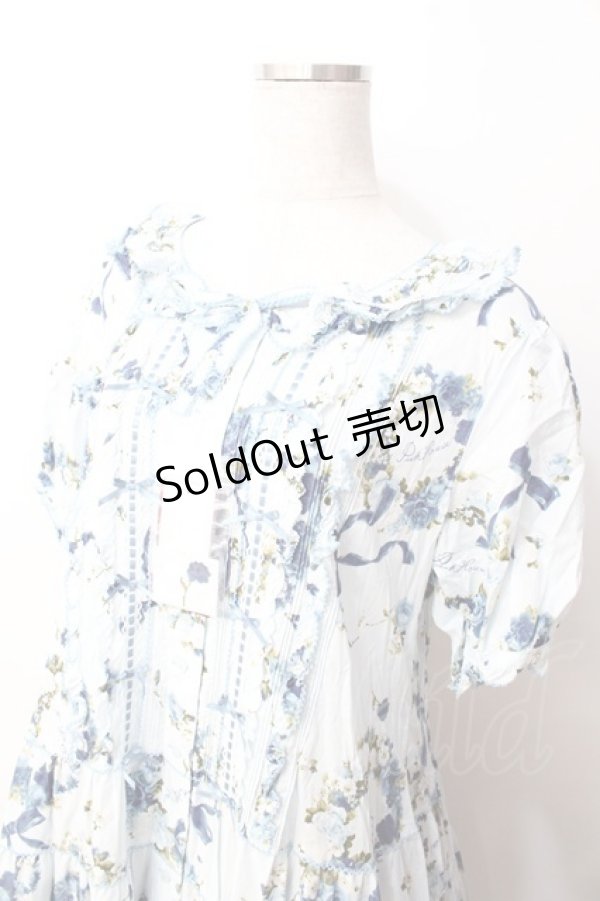 画像3: PINK HOUSE / ローズリースプリントワンピース  サックス Y-25-09-30-015-LO-OP-SZ-ZY (3)