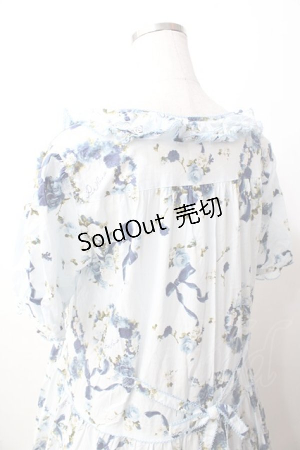 画像5: PINK HOUSE / ローズリースプリントワンピース  サックス Y-25-09-30-015-LO-OP-SZ-ZY (5)