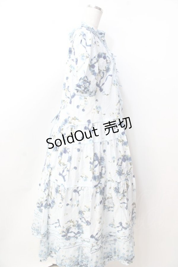 画像6: PINK HOUSE / ローズリースプリントワンピース  サックス Y-25-09-30-015-LO-OP-SZ-ZY (6)