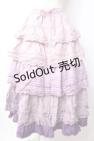 画像: PINK HOUSE / 段々ピコフリルフリルスカート  紫 Y-25-09-30-016-LO-SK-SZ-ZY