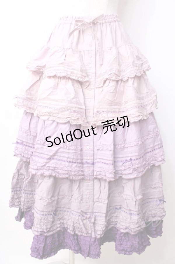 画像1: PINK HOUSE / 段々ピコフリルフリルスカート  紫 Y-25-09-30-016-LO-SK-SZ-ZY (1)