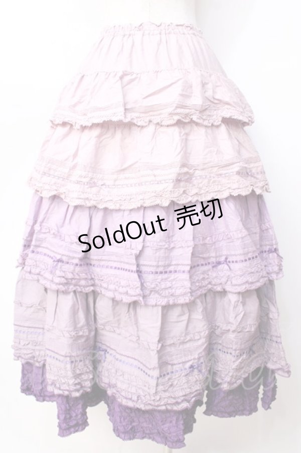 画像2: PINK HOUSE / 段々ピコフリルフリルスカート  紫 Y-25-09-30-016-LO-SK-SZ-ZY (2)