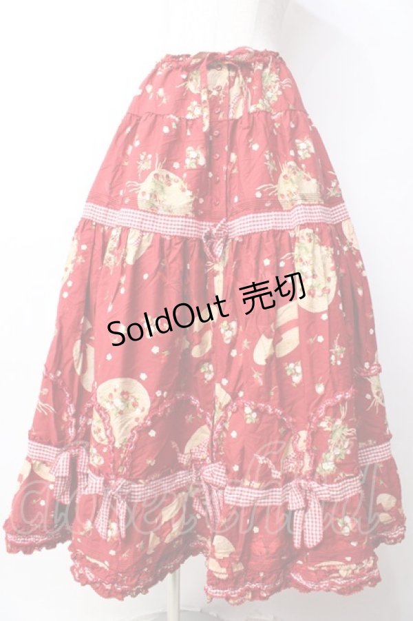 画像1: PINK HOUSE / ストロベリーハットスカート  赤 Y-25-09-30-017-LO-OP-AS-ZY (1)