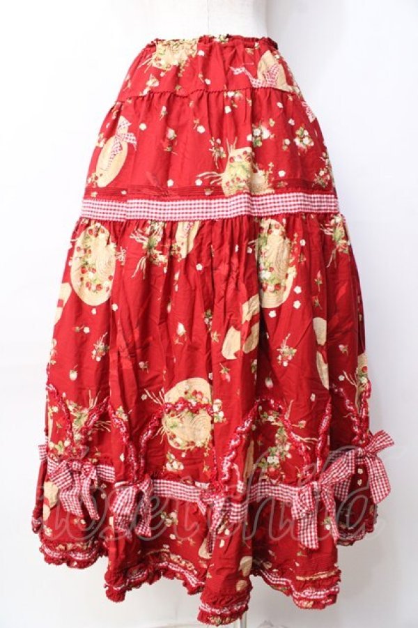 画像2: PINK HOUSE / ストロベリーハットスカート  赤 Y-25-09-30-017-LO-OP-AS-ZY (2)