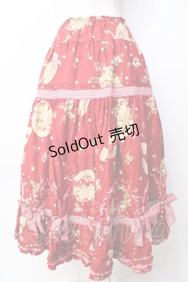 画像2: PINK HOUSE / ストロベリーハットスカート  赤 Y-25-09-30-017-LO-OP-AS-ZY (2)