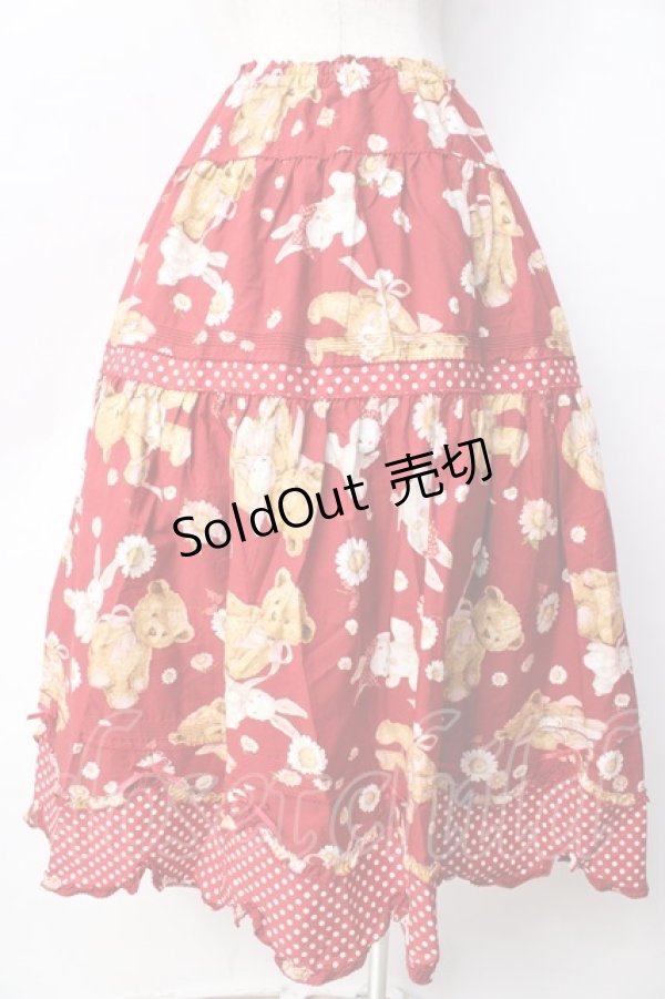 画像2: PINK HOUSE / ひな菊ロンドプリントスカート F 赤 Y-25-09-30-021-LO-SK-SZ-ZY (2)