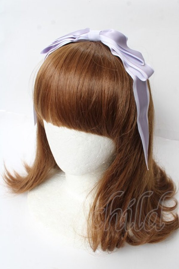 画像1: Amavel / ぱっちんリボンカチューシャ  ラベンダー Y-25-10-03-046-CA-AC-SZ-ZT422-F001 (1)