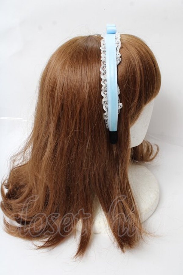 画像3: Rojita / パール付きリボンカチューシャ  サックス Y-25-10-03-048-LO-AC-SZ-ZT422-F001 (3)