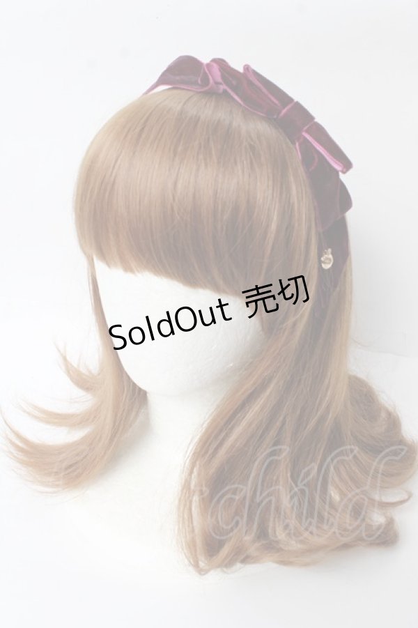 画像1: axes femme / ベロアリボンカチューシャ  ワイン Y-25-10-03-049-AX-ZA-SZ-ZT422-F006 (1)