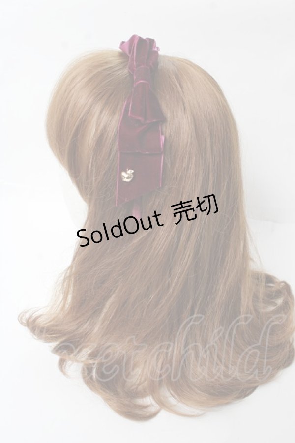 画像2: axes femme / ベロアリボンカチューシャ  ワイン Y-25-10-03-049-AX-ZA-SZ-ZT422-F006 (2)