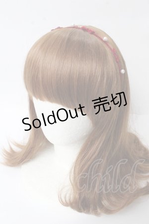 画像: axes femme / フロッキーリボンカチューシャ  赤 Y-25-10-03-050-AX-AC-SZ-ZT486-F005