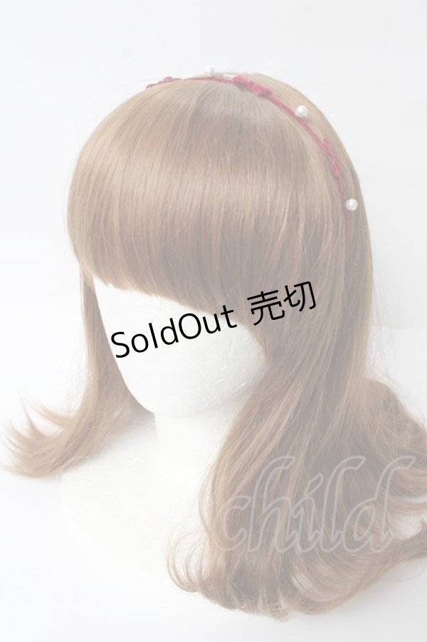 画像1: axes femme / フロッキーリボンカチューシャ  赤 Y-25-10-03-050-AX-AC-SZ-ZT486-F005 (1)