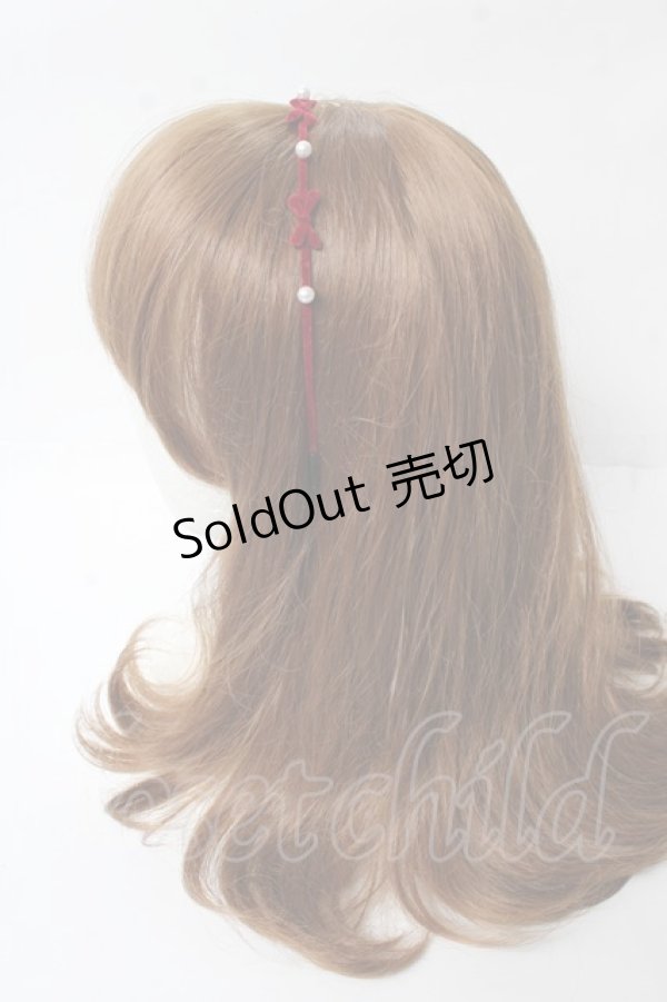 画像2: axes femme / フロッキーリボンカチューシャ  赤 Y-25-10-03-050-AX-AC-SZ-ZT486-F005 (2)