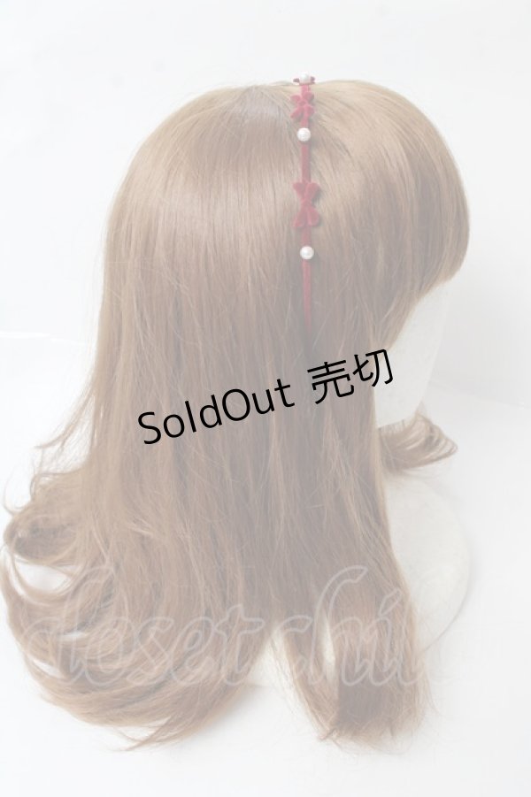 画像3: axes femme / フロッキーリボンカチューシャ  赤 Y-25-10-03-050-AX-AC-SZ-ZT486-F005 (3)