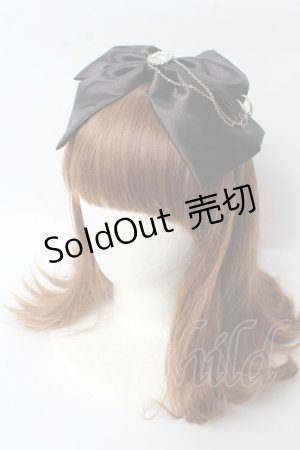 画像: GOTH / ビジュー付きリボンカチューシャ  黒 Y-25-10-03-052-GO-AC-SZ-ZT1008Y