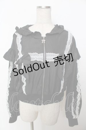 画像: axes femme POETIQUE / リボンフリルブルゾン  黒 Y-25-10-03-061-AX-JA-SZ-ZI