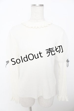画像: axes femme POETIQUE / 袖チュールデザインニット  生成り Y-25-10-03-065-AX-TO-SZ-ZY