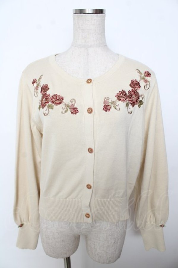 画像1: axes femme / フラワーガーデン刺繍カーディガン F 生成り Y-25-10-03-066-AX-TO-SZ-ZI (1)