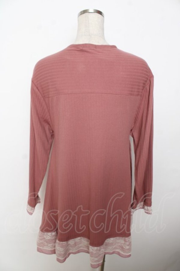 画像2: axes femme / 裾レーストッパーカーデ M ピンク Y-25-10-03-071-AX-TO-SZ-ZI (2)