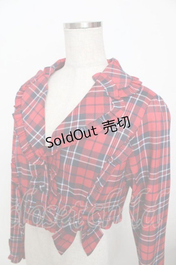 画像3: axes femme kawaii / タータンチェックジャケット M 赤 Y-25-10-03-074-AX-JA-SZ-ZI (3)