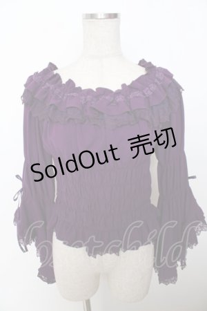 画像: Vallee lys / Blossom Breeze Blouse  パープル Y-25-10-03-081-GO-BL-SZ-ZY