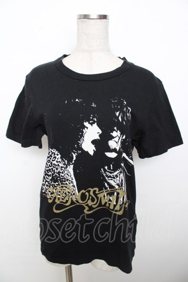 画像1: HYSTERIC GLAMOUR / ヴィンテージロックT  黒 Y-25-10-03-091-PU-TO-SZ-ZT217 (1)