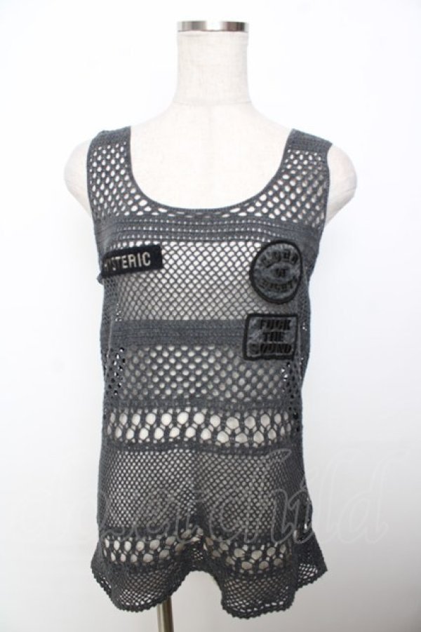 画像1: HYSTERIC GLAMOUR / メッシュタンクトップ  グレー Y-25-10-03-093-PU-TO-SZ-ZY (1)