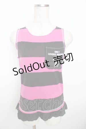 画像: SUPER LOVERS / ボーダータンクトップ  ピンク Y-25-10-03-096-PU-TO-SZ-ZT1021Y