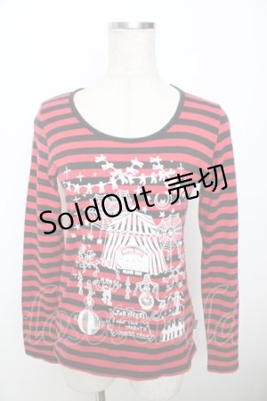 画像: PEACE NOW / ボーダーカットソー  赤 Y-25-10-03-098-PU-BL-SZ-ZY