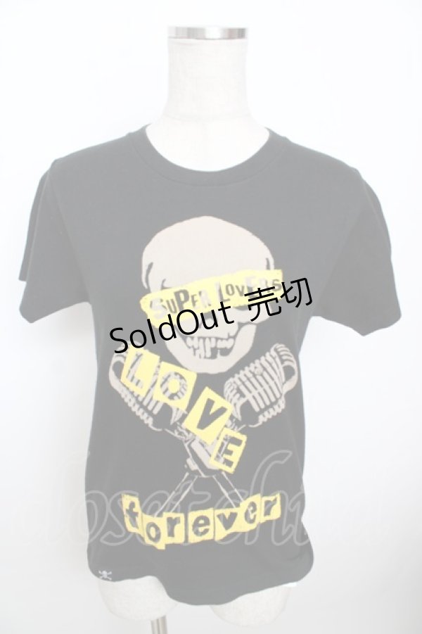 画像1: 【SALE】SUPER LOVERS / ドクロプリントT  黒 Y-25-10-03-099-PU-TO-SZ-ZT166 (1)