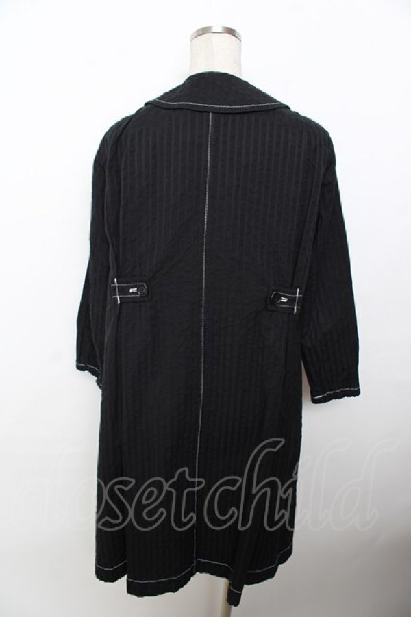 tricot COMME des GARCONS / 丸襟シャツワンピース 黒 Y-25-10-03-101