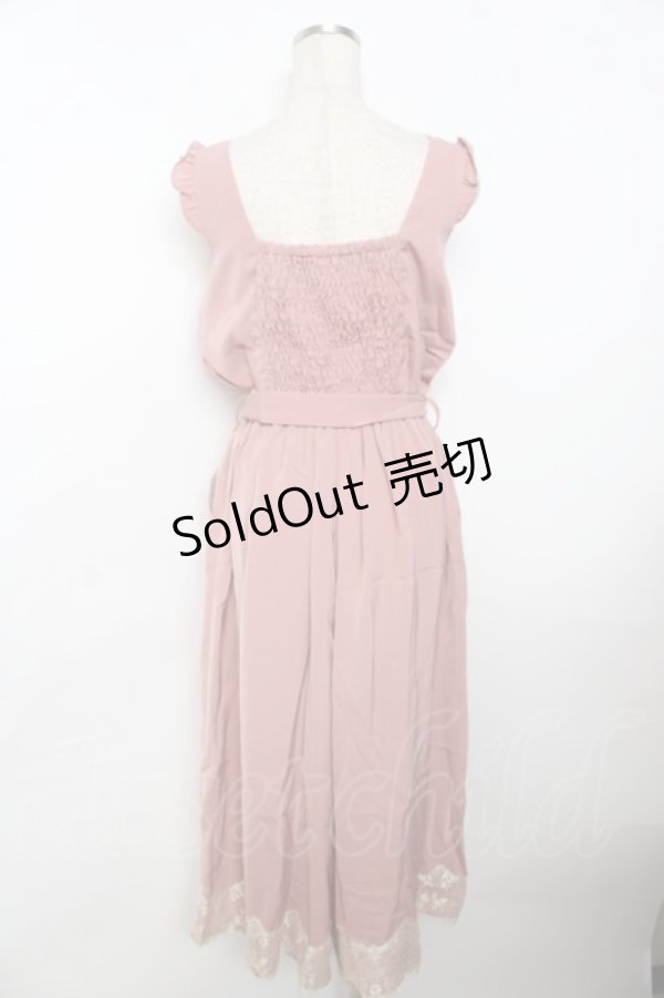 画像2: axes femme / ポケット刺繍サロペット  ピンク Y-25-10-03-115-AX-OP-SZ-ZI (2)