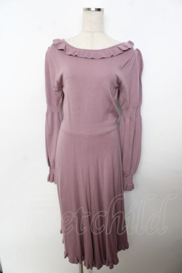 画像1: axes femme POETIQUE / レースアップニットワンピース M ピンク Y-25-10-03-117-AX-OP-SZ-ZI (1)