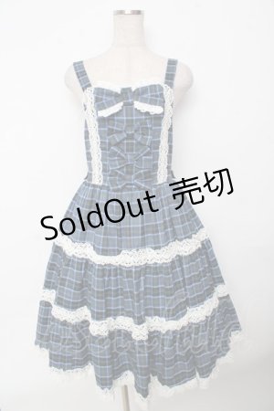 画像: axes femme kawaii / タータンチェックジャンスカ M 青 Y-25-10-03-128-AX-OP-SZ-ZY