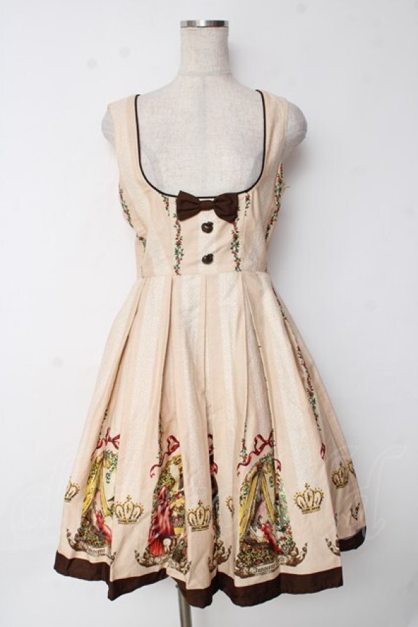 画像1: Innocent World / 童話柄コルセットジャンパースカート M ベージュ Y-25-10-03-137-IW-OP-AS-ZY (1)