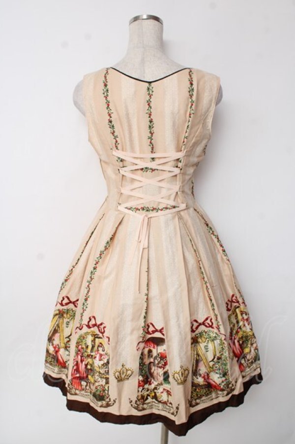 画像2: Innocent World / 童話柄コルセットジャンパースカート M ベージュ Y-25-10-03-137-IW-OP-AS-ZY (2)