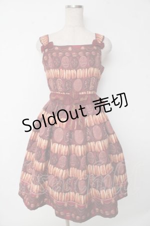 画像: Innocent World / チョコマカロンジャストウエストジャンパースカート M(93cm丈) ワイン Y-25-10-03-139-IW-OP-AS-ZY