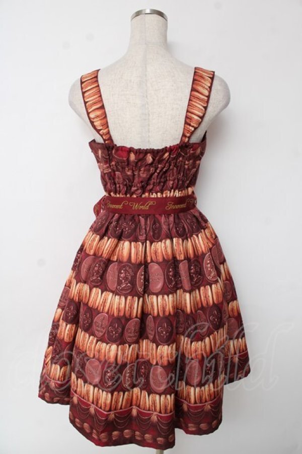 画像2: Innocent World / チョコマカロンジャストウエストジャンパースカート M(93cm丈) ワイン Y-25-10-03-139-IW-OP-AS-ZY (2)