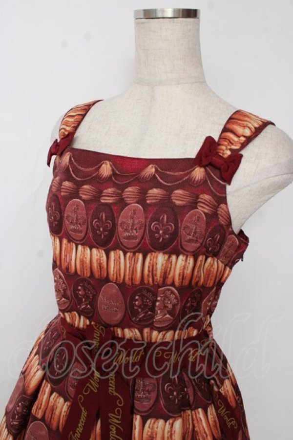 画像3: Innocent World / チョコマカロンジャストウエストジャンパースカート M(93cm丈) ワイン Y-25-10-03-139-IW-OP-AS-ZY (3)