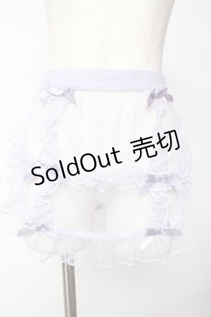 画像: axes femme kawaii / ドットチュールハーフエプロン  ラベンダー Y-25-10-03-148-AX-ZA-SZ-ZY