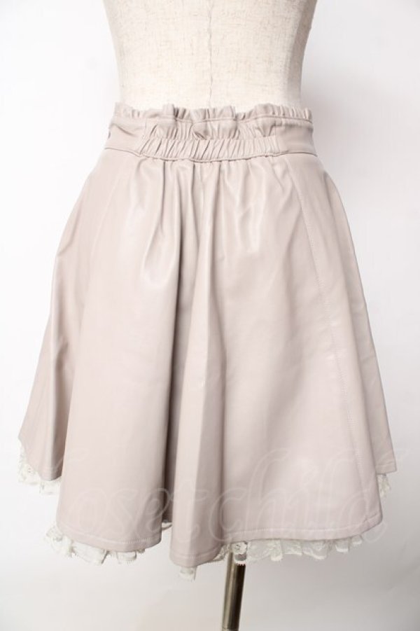 画像2: Ank Rouge / レザー台形スカート  ベージュ Y-25-10-03-152-CA-SK-SZ-ZI (2)