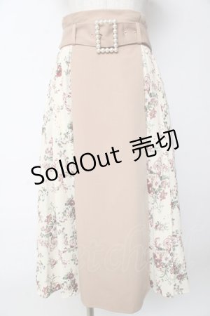 画像: axes femme / シャビーシックフラワー柄スカート M イエロー Y-25-10-03-161-AX-SK-SZ-ZI