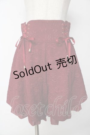 画像: axes femme POETIQUE / ふくれジャカードキュロット  ワイン Y-25-10-03-166-AX-PA-SZ-ZY