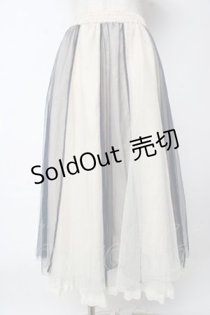 画像: 【SALE】axes femme / チュール切替ミディスカート  生成り Y-25-10-03-170-AX-SK-SZ-ZT164