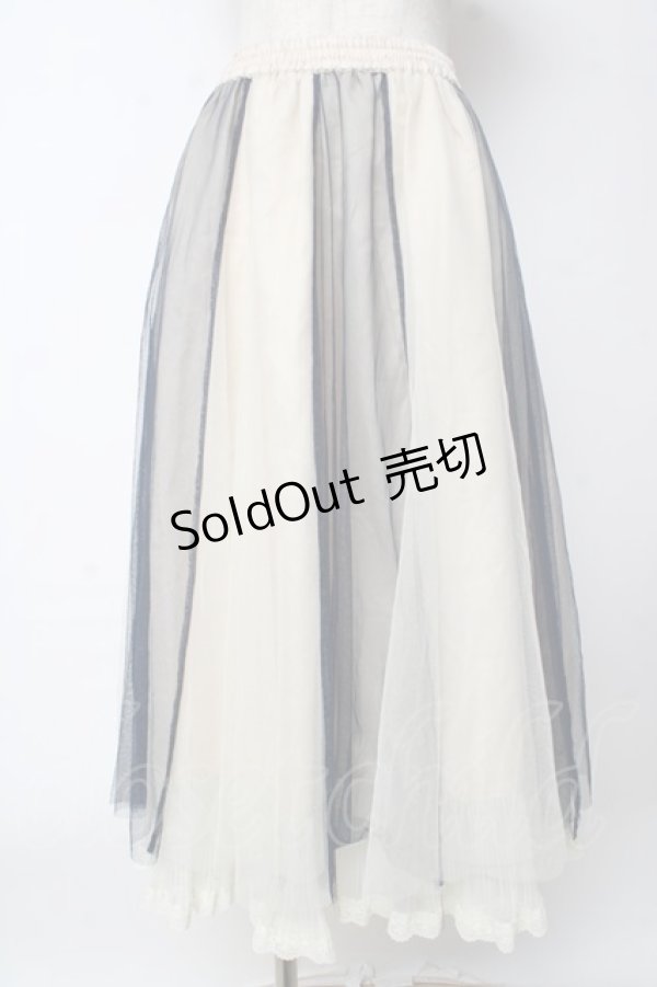 画像1: 【SALE】axes femme / チュール切替ミディスカート  生成り Y-25-10-03-170-AX-SK-SZ-ZT164 (1)