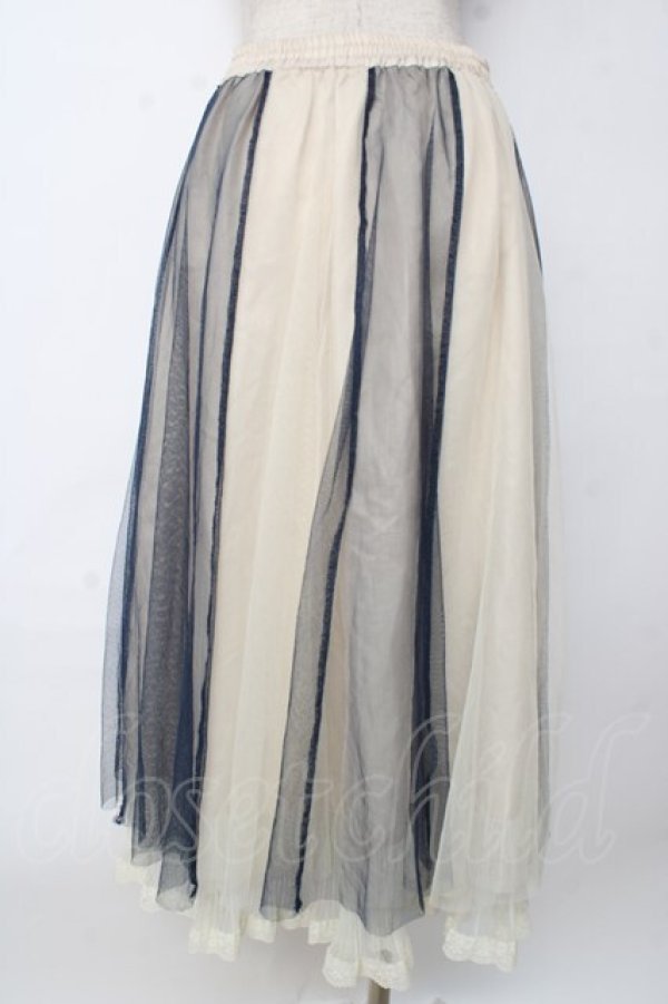 画像2: axes femme / チュール切替ミディスカート  生成り Y-25-10-03-170-AX-SK-SZ-ZT164 (2)