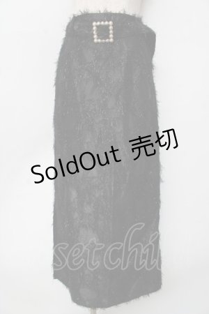 画像: axes femme / ラメフェザータイトスカート  黒 Y-25-10-03-171-AX-SK-SZ-ZI