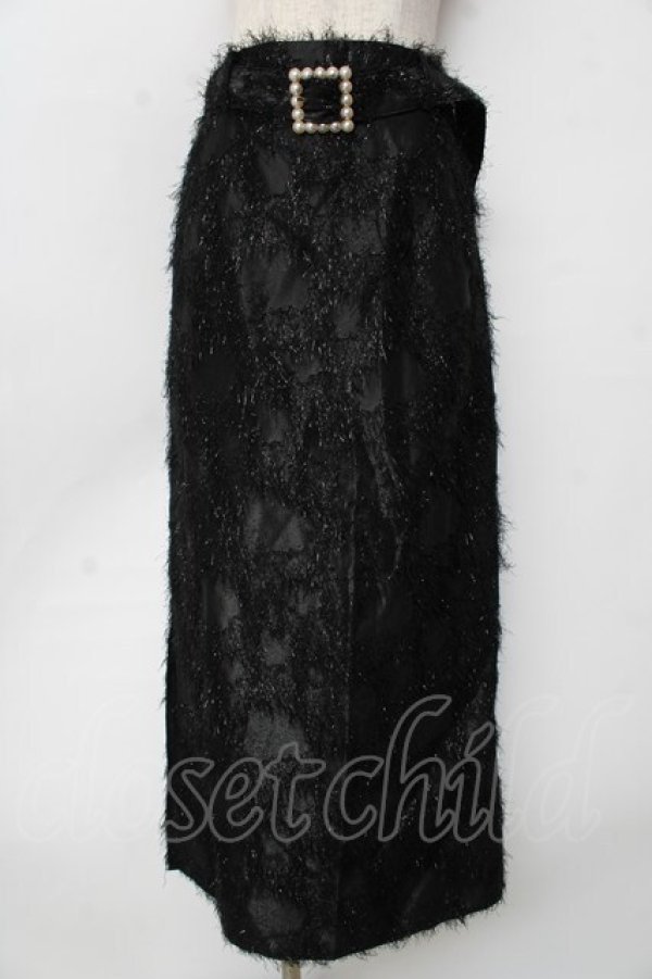 画像1: axes femme / ラメフェザータイトスカート  黒 Y-25-10-03-171-AX-SK-SZ-ZI (1)