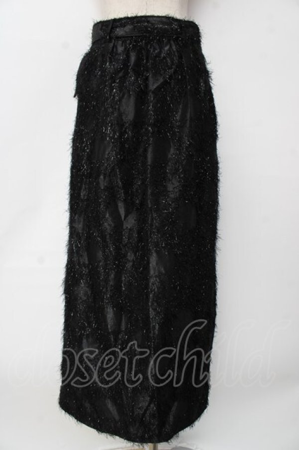 画像2: axes femme / ラメフェザータイトスカート  黒 Y-25-10-03-171-AX-SK-SZ-ZI (2)