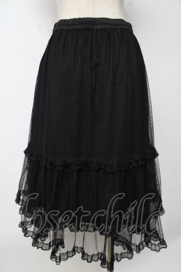 画像2: axes femme / ミドル丈チュールパニエ  黒 Y-25-10-03-172-AX-SK-SZ-ZI (2)